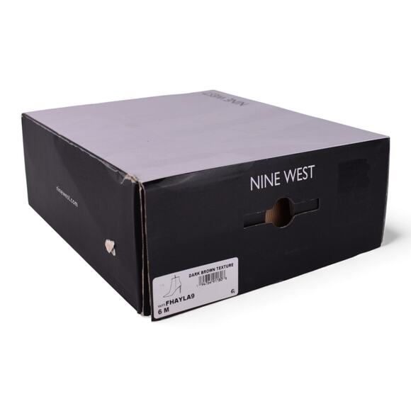 Nine West Fayla Dark Brown Textured Ankle Boots – Size 6M - Picture 3 of 9